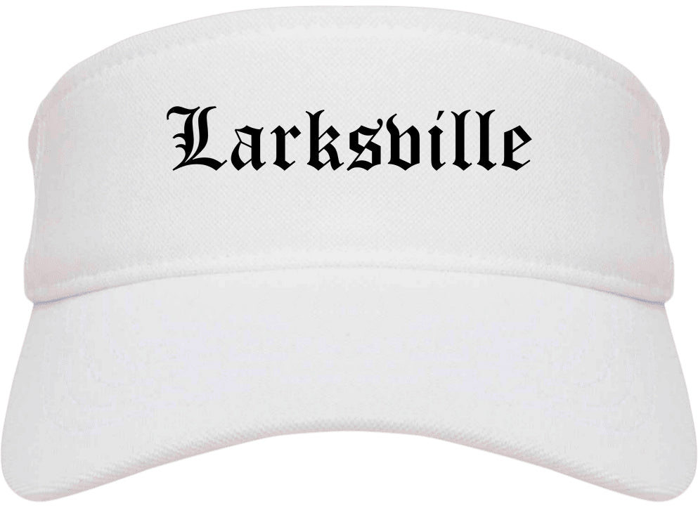 Larksville Pennsylvania PA Old English Mens Visor Cap Hat White