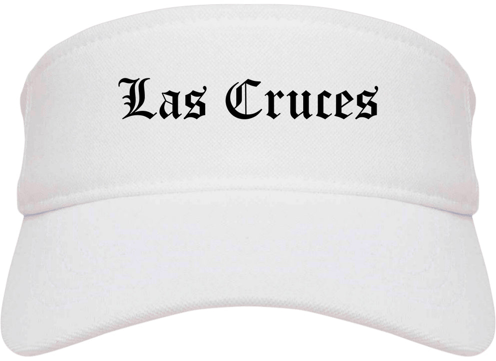 Las Cruces New Mexico NM Old English Mens Visor Cap Hat White