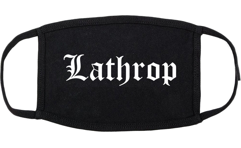 Lathrop California CA Old English Cotton Face Mask Black