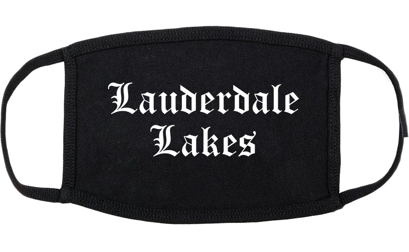 Lauderdale Lakes Florida FL Old English Cotton Face Mask Black