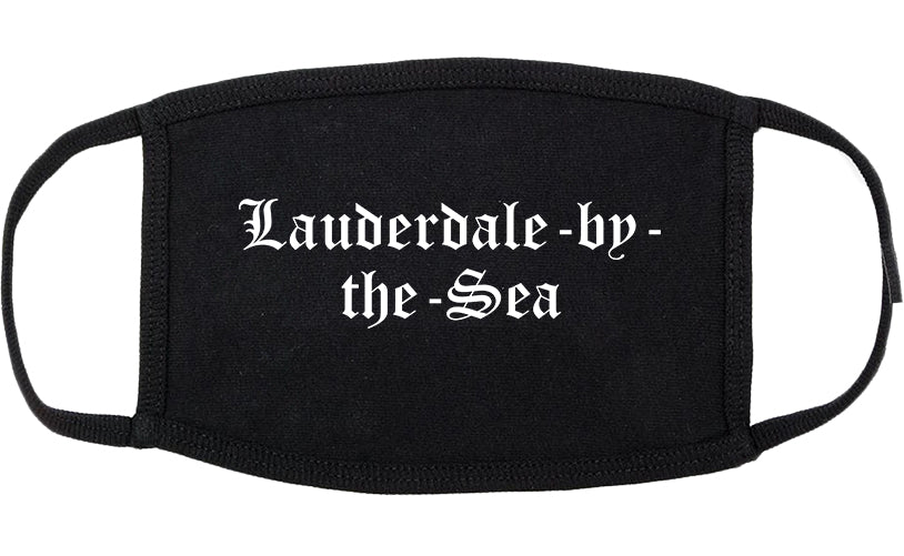 Lauderdale by the Sea Florida FL Old English Cotton Face Mask Black