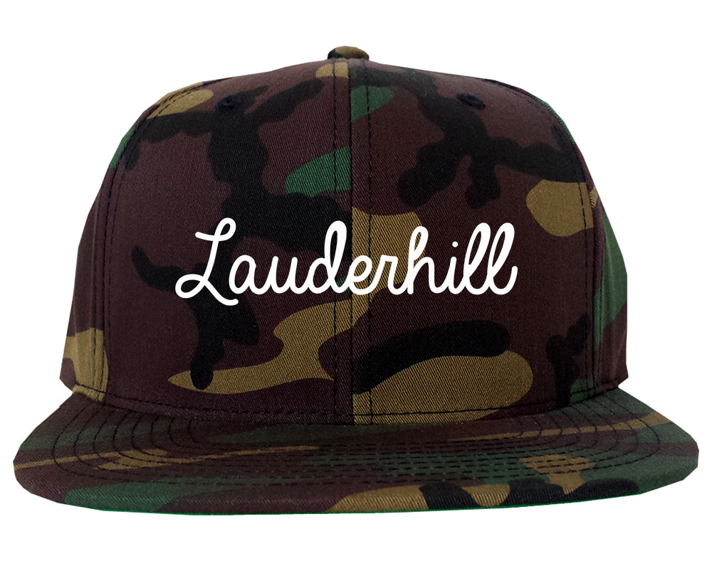Lauderhill Florida FL Script Mens Snapback Hat Army Camo