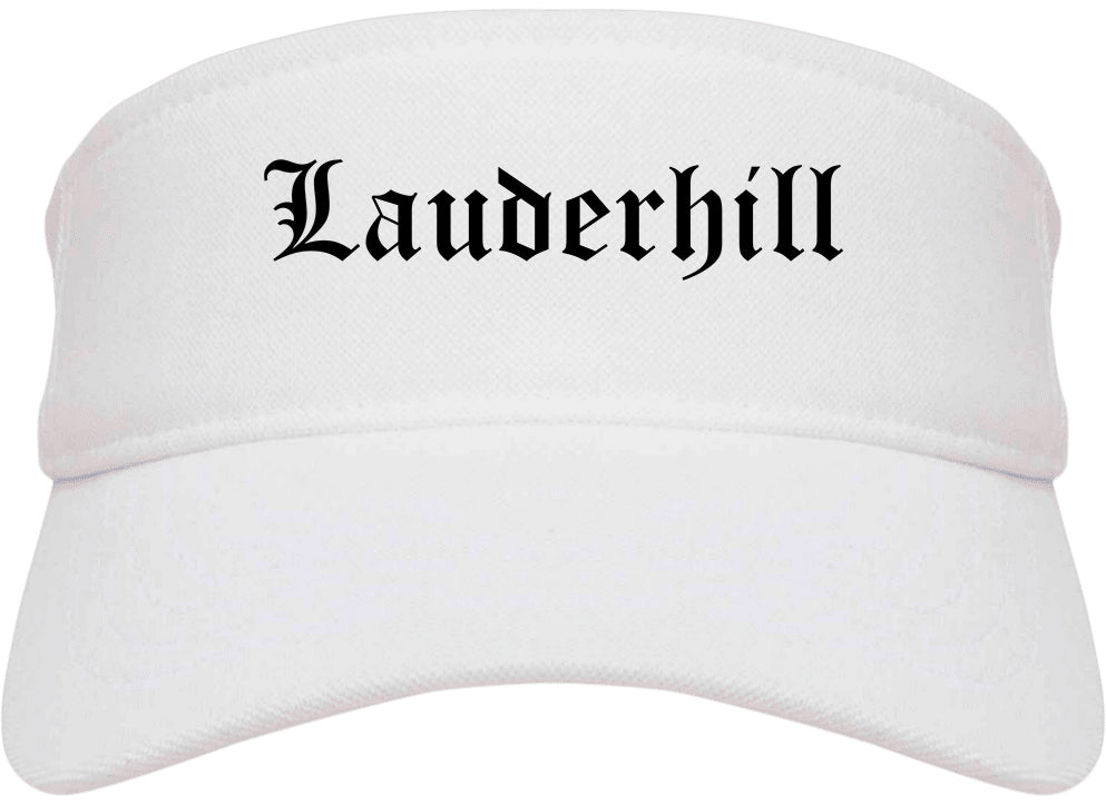 Lauderhill Florida FL Old English Mens Visor Cap Hat White