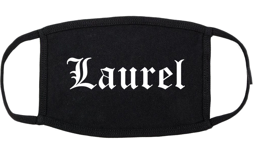 Laurel Maryland MD Old English Cotton Face Mask Black