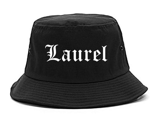 Laurel Montana MT Old English Mens Bucket Hat Black