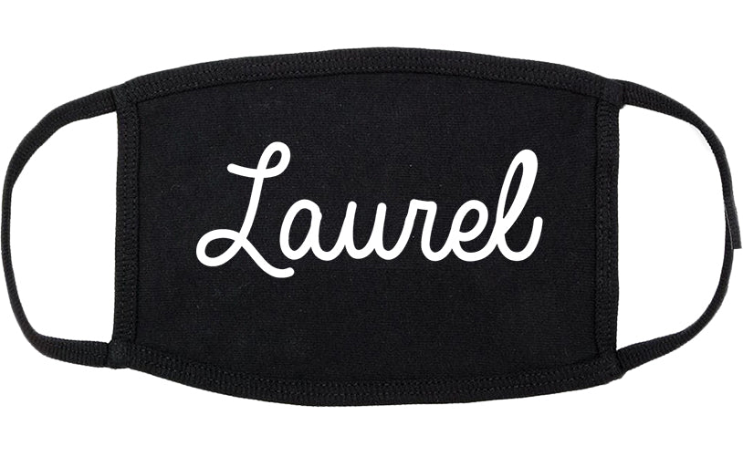 Laurel Montana MT Script Cotton Face Mask Black