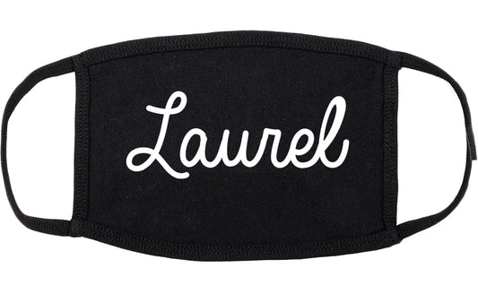 Laurel Montana MT Script Cotton Face Mask Black