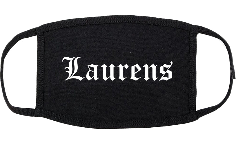 Laurens South Carolina SC Old English Cotton Face Mask Black