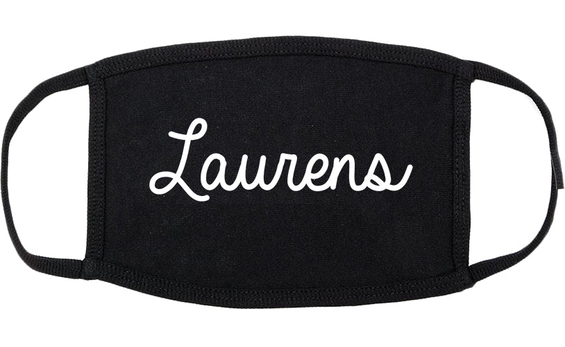 Laurens South Carolina SC Script Cotton Face Mask Black