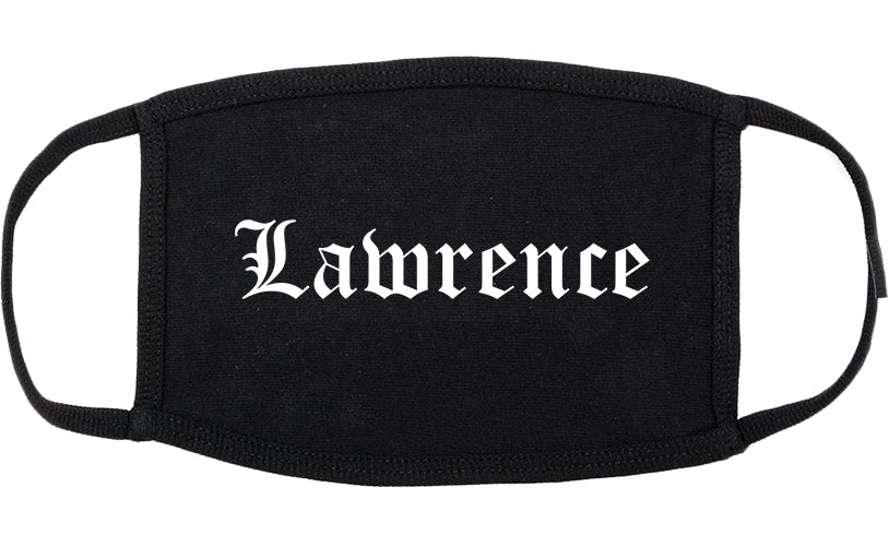 Lawrence Indiana IN Old English Cotton Face Mask Black