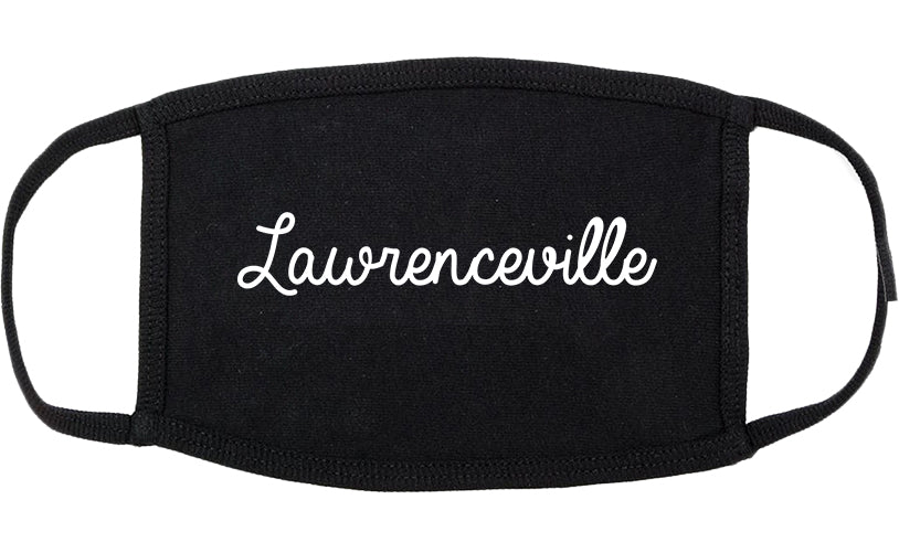 Lawrenceville Illinois IL Script Cotton Face Mask Black