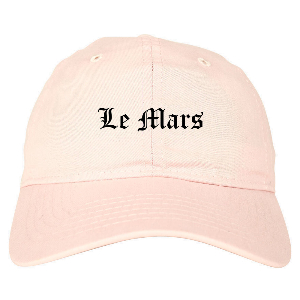 Le Mars Iowa IA Old English Mens Dad Hat Baseball Cap Pink