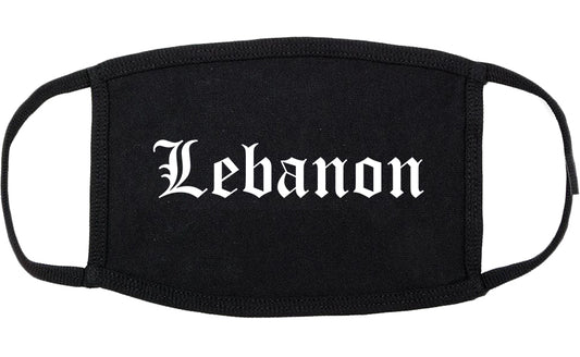 Lebanon New Hampshire NH Old English Cotton Face Mask Black