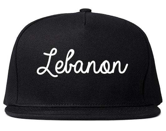 Lebanon New Hampshire NH Script Mens Snapback Hat Black