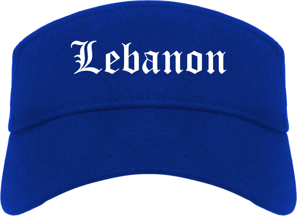 Lebanon New Hampshire NH Old English Mens Visor Cap Hat Royal Blue