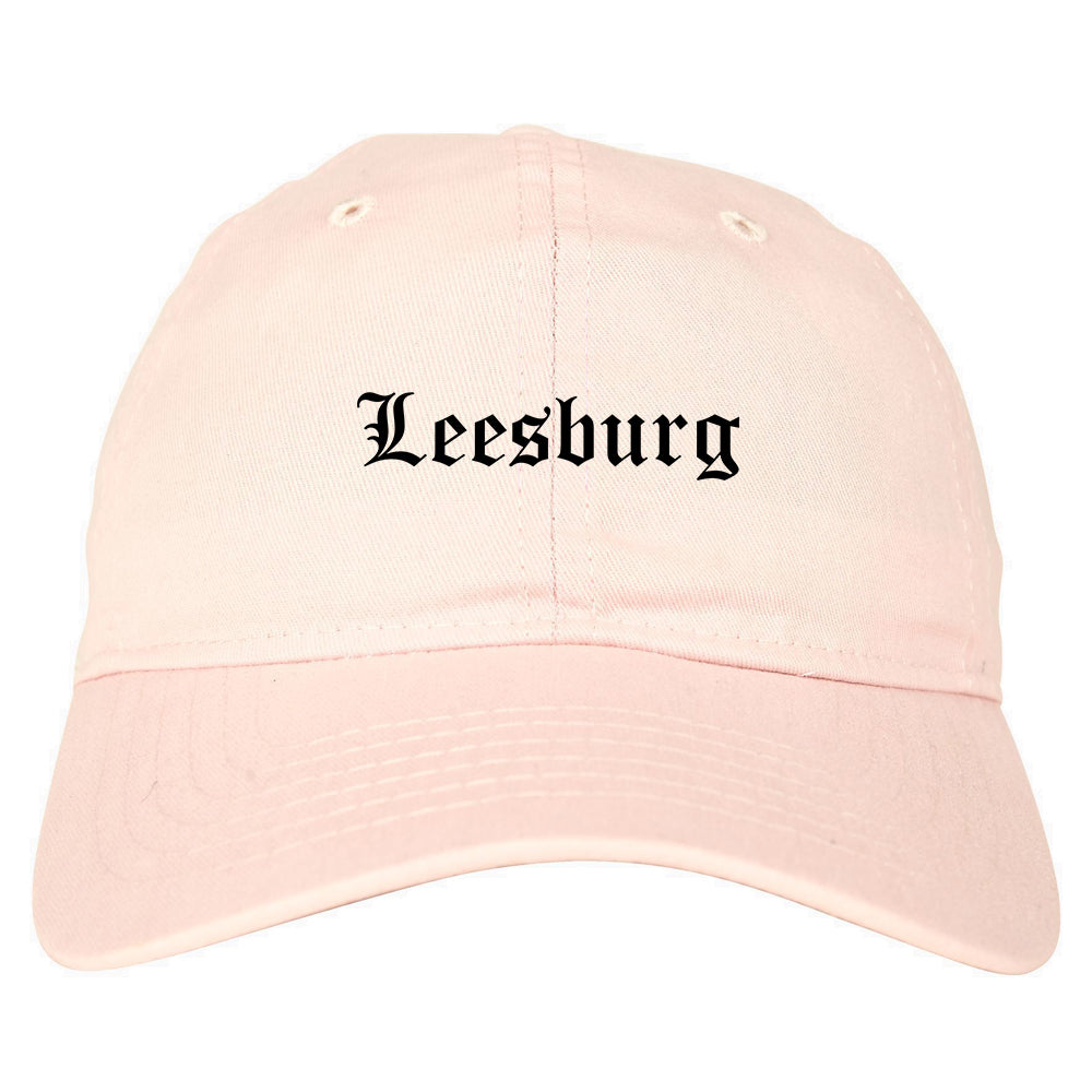 Leesburg Florida FL Old English Mens Dad Hat Baseball Cap Pink
