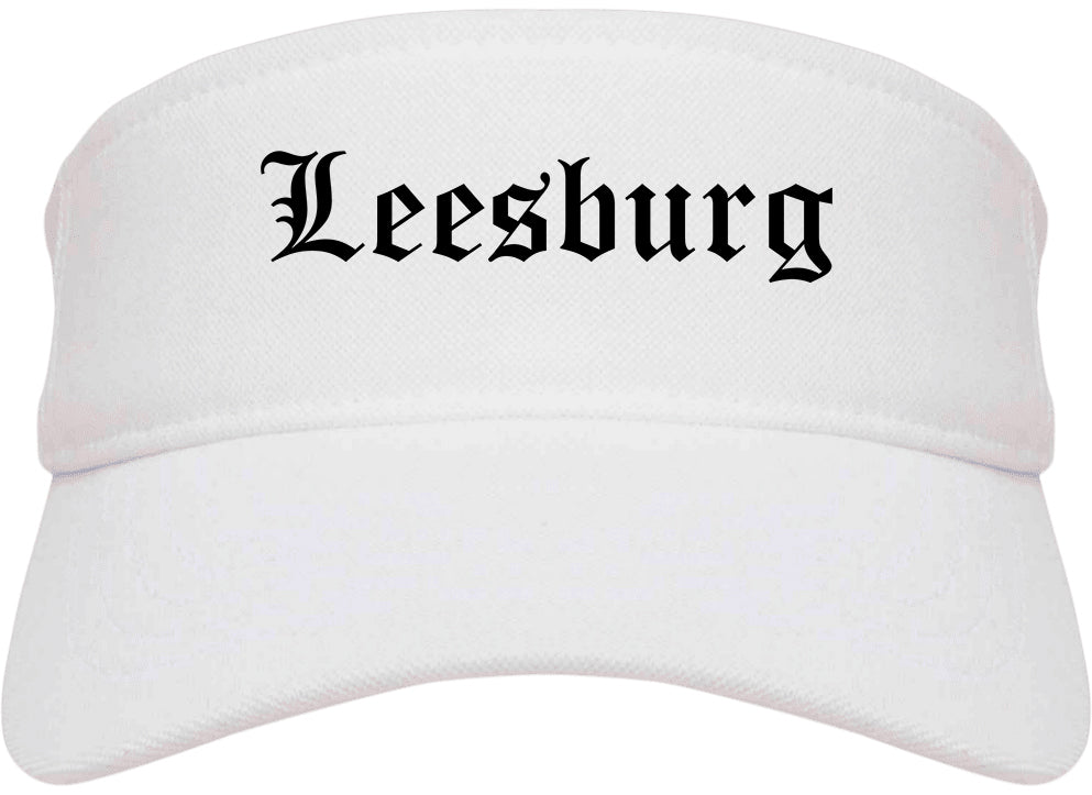 Leesburg Florida FL Old English Mens Visor Cap Hat White