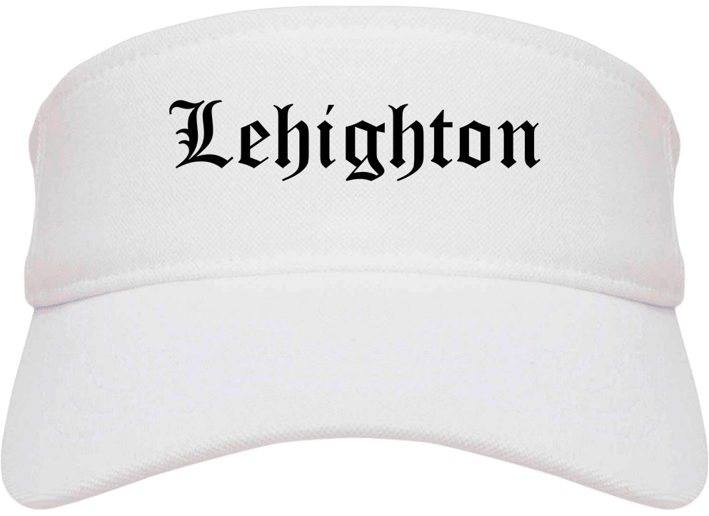 Lehighton Pennsylvania PA Old English Mens Visor Cap Hat White
