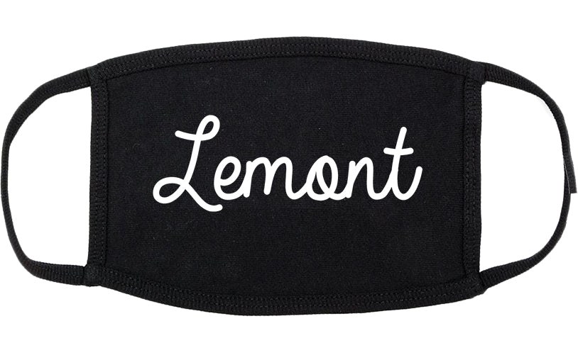 Lemont Illinois IL Script Cotton Face Mask Black