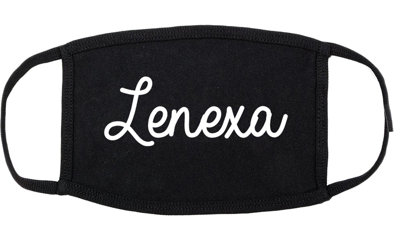 Lenexa Kansas KS Script Cotton Face Mask Black