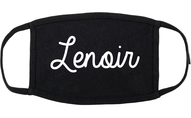 Lenoir North Carolina NC Script Cotton Face Mask Black