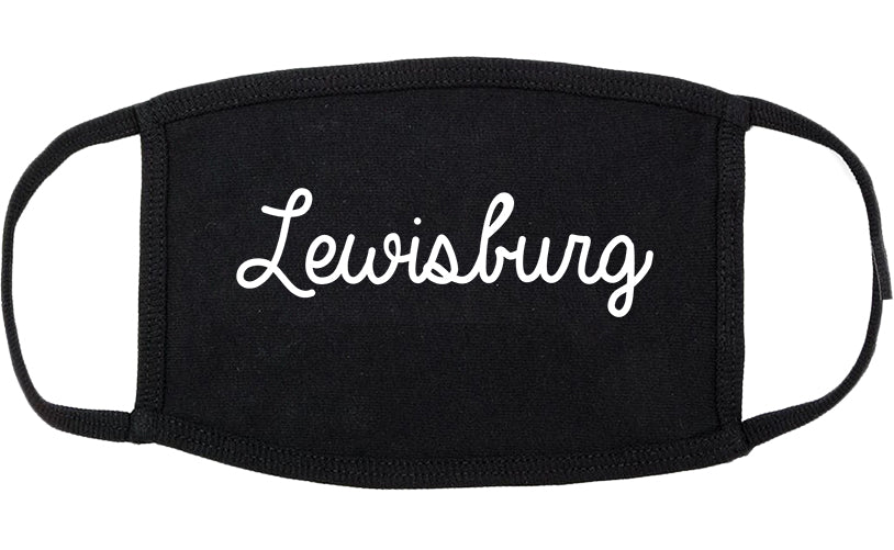 Lewisburg Tennessee TN Script Cotton Face Mask Black