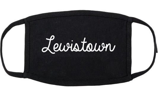 Lewistown Montana MT Script Cotton Face Mask Black