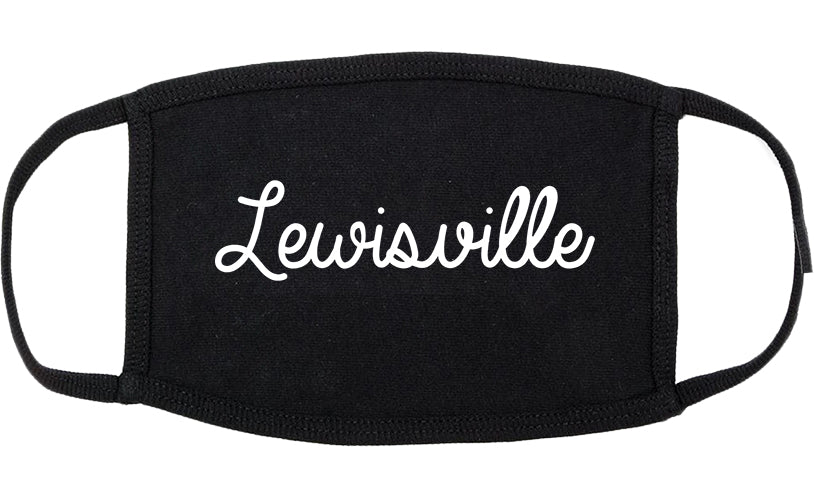 Lewisville North Carolina NC Script Cotton Face Mask Black