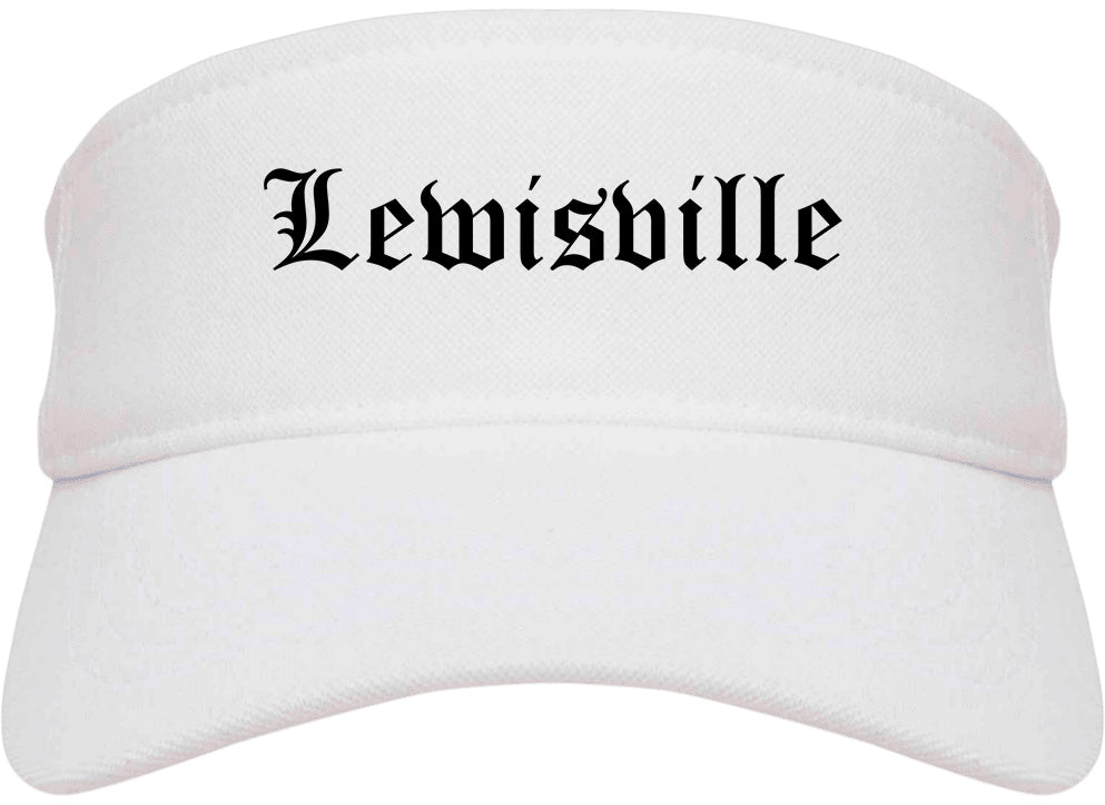 Lewisville North Carolina NC Old English Mens Visor Cap Hat White