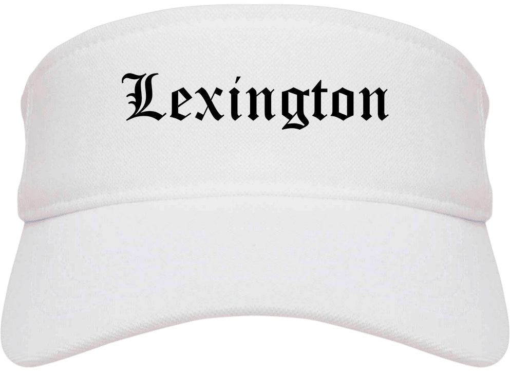 Lexington North Carolina NC Old English Mens Visor Cap Hat White