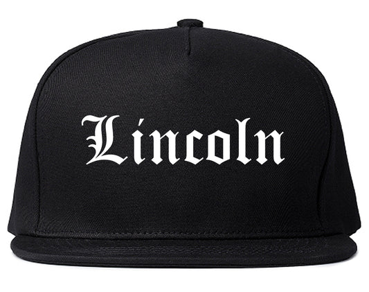Lincoln Nebraska NE Old English Mens Snapback Hat Black