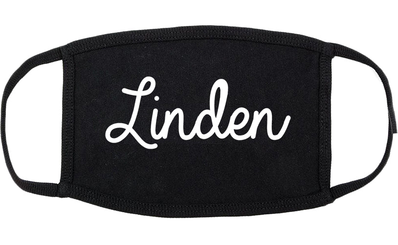 Linden New Jersey NJ Script Cotton Face Mask Black