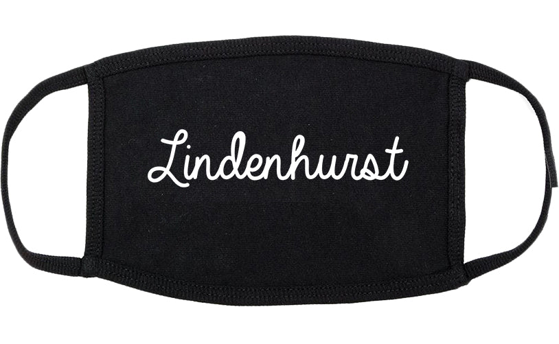 Lindenhurst Illinois IL Script Cotton Face Mask Black