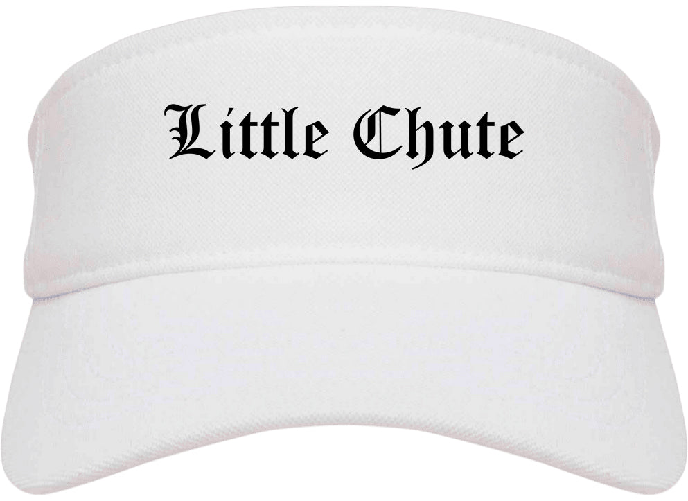 Little Chute Wisconsin WI Old English Mens Visor Cap Hat White