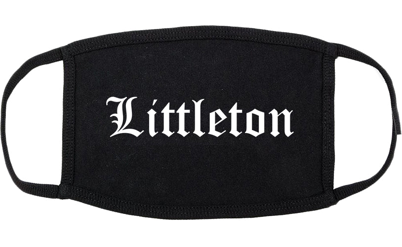 Littleton Colorado CO Old English Cotton Face Mask Black
