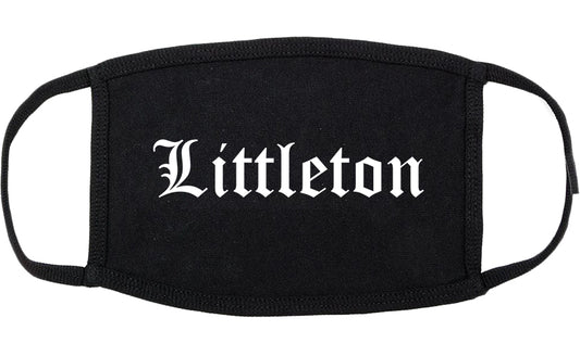 Littleton Colorado CO Old English Cotton Face Mask Black