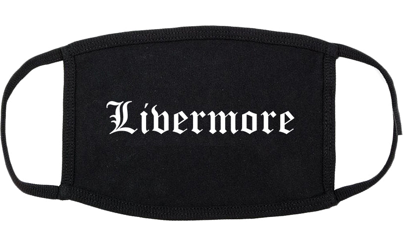 Livermore California CA Old English Cotton Face Mask Black