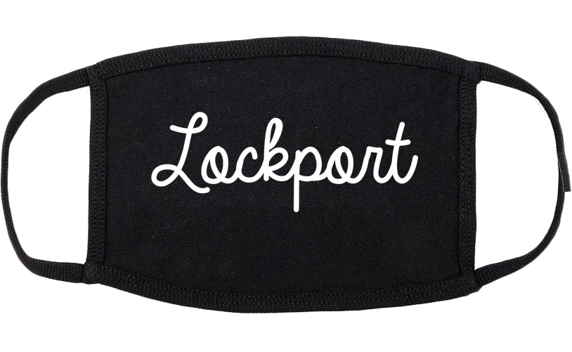 Lockport Illinois IL Script Cotton Face Mask Black