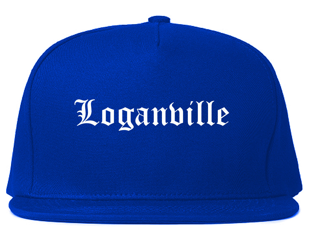Loganville Georgia GA Old English Mens Snapback Hat Royal Blue