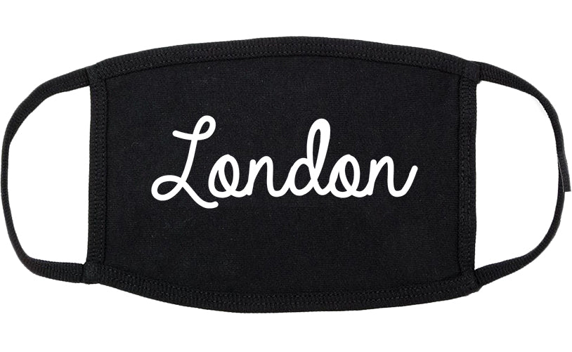 London Ohio OH Script Cotton Face Mask Black