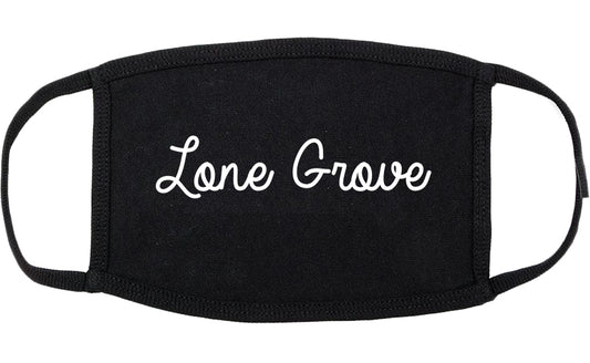 Lone Grove Oklahoma OK Script Cotton Face Mask Black