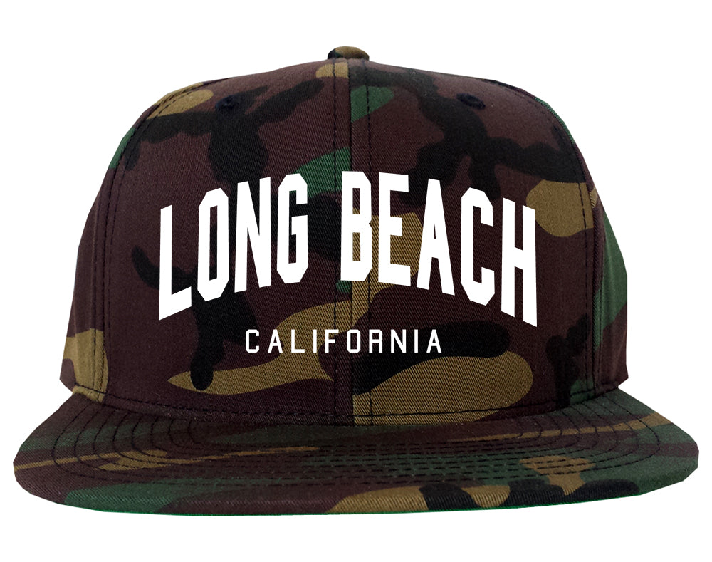 Long Beach California ARCH Mens Snapback Hat Camo