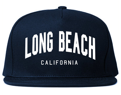 Long Beach California ARCH Mens Snapback Hat Navy Blue