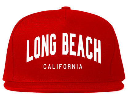 Long Beach California ARCH Mens Snapback Hat Red