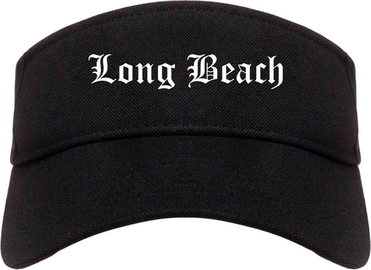 Long Beach California CA Old English Mens Visor Cap Hat Black