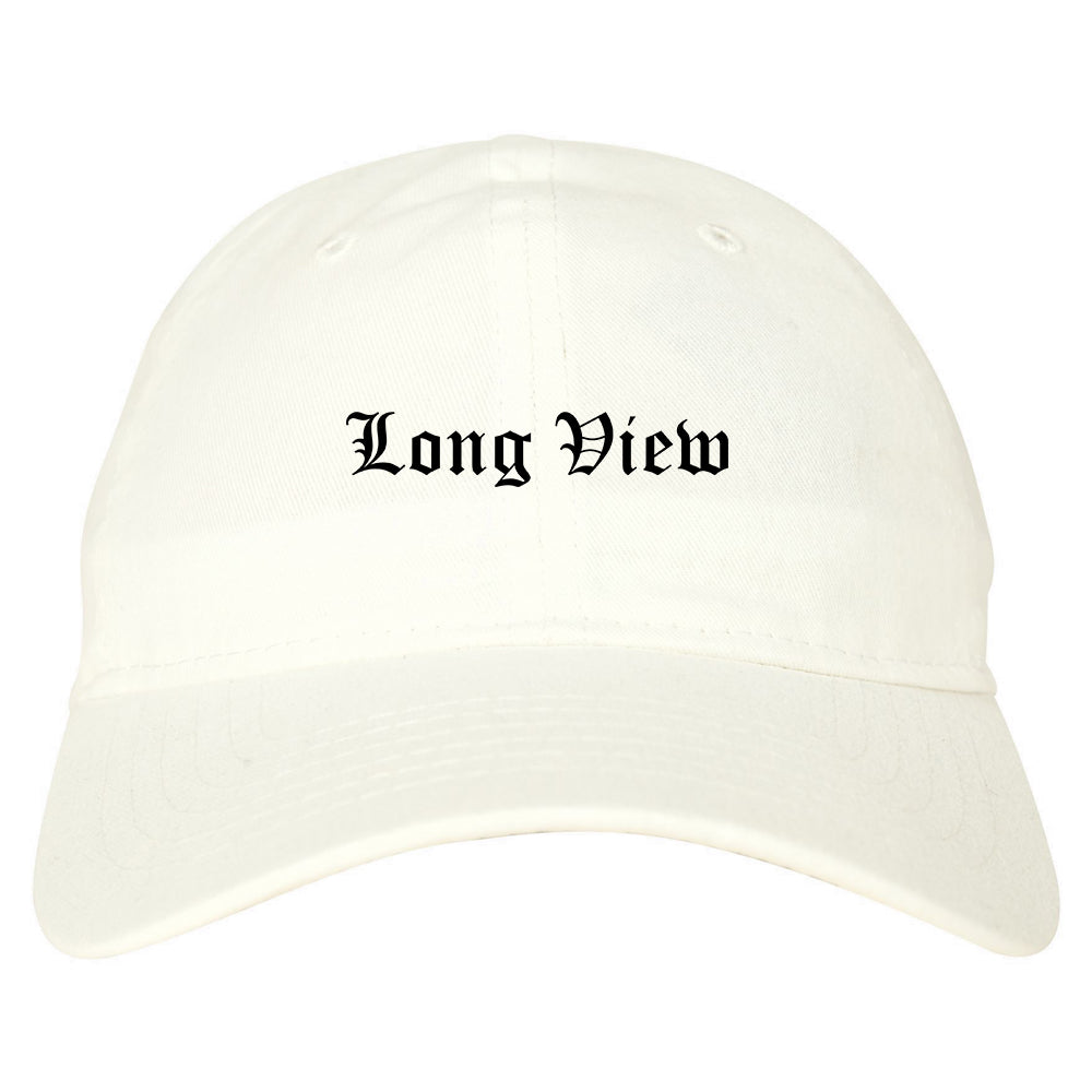 Long View North Carolina NC Old English Mens Dad Hat Baseball Cap White