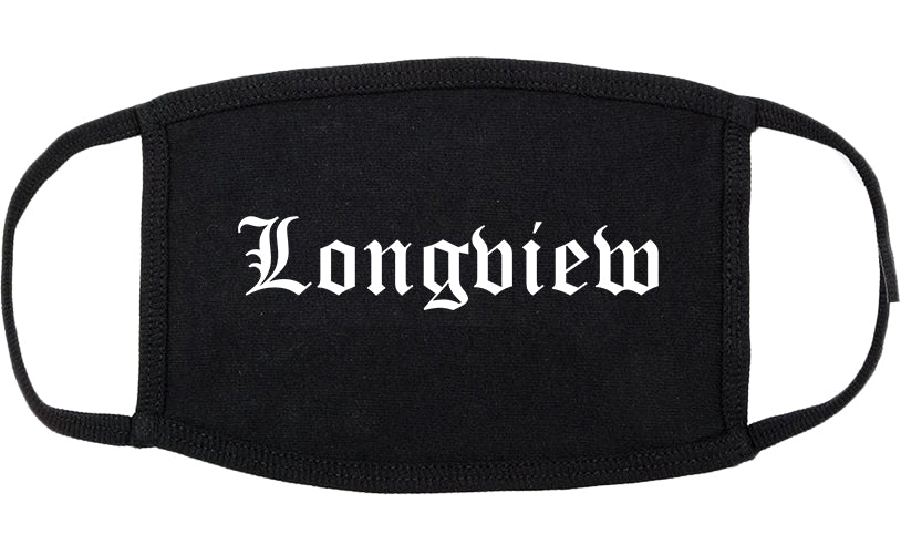 Longview Washington WA Old English Cotton Face Mask Black