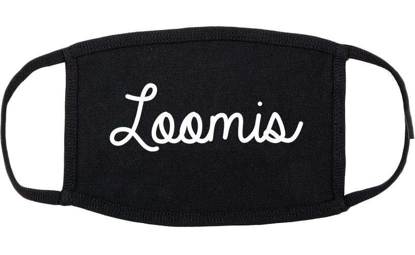 Loomis California CA Script Cotton Face Mask Black