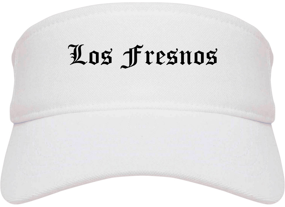 Los Fresnos Texas TX Old English Mens Visor Cap Hat White