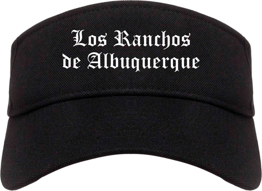 Los Ranchos de Albuquerque New Mexico NM Old English Mens Visor Cap Hat Black